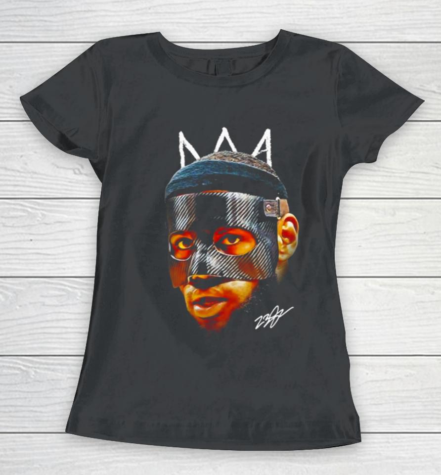 Lebron James Mask Masked Lebron Basketball Graphic Design King James Signature Women T-Shirt