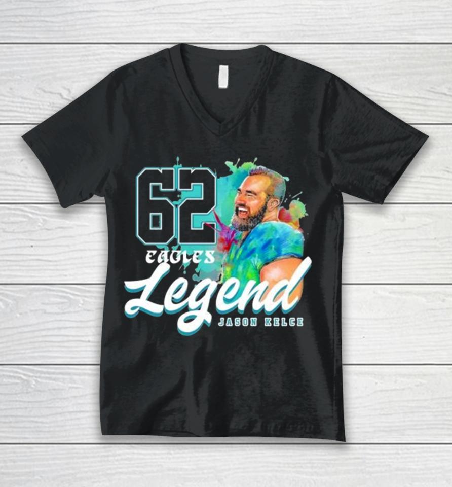 Legend 62 Jason Kelce Philadelphia Eagles Players Unisex V-Neck T-Shirt