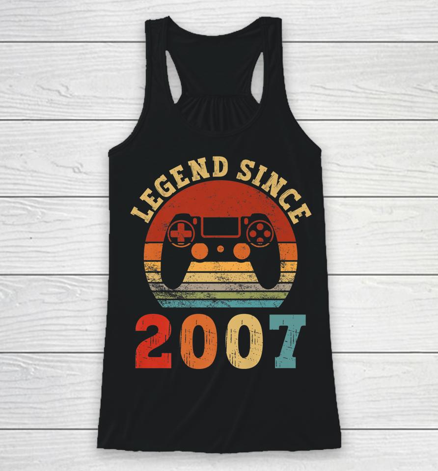 Legend Since 2007 15Th Birthday Vintage 15 Years Old Gaming Racerback Tank