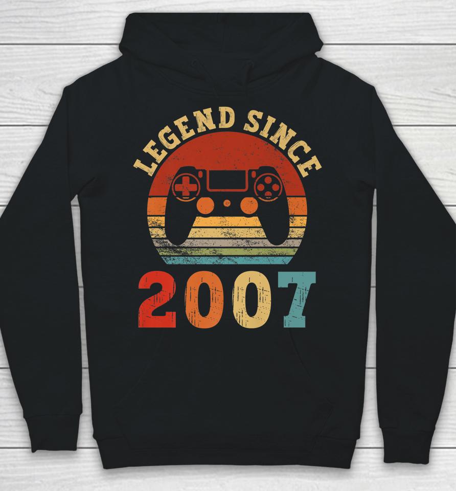Legend Since 2007 15Th Birthday Vintage 15 Years Old Gaming Hoodie