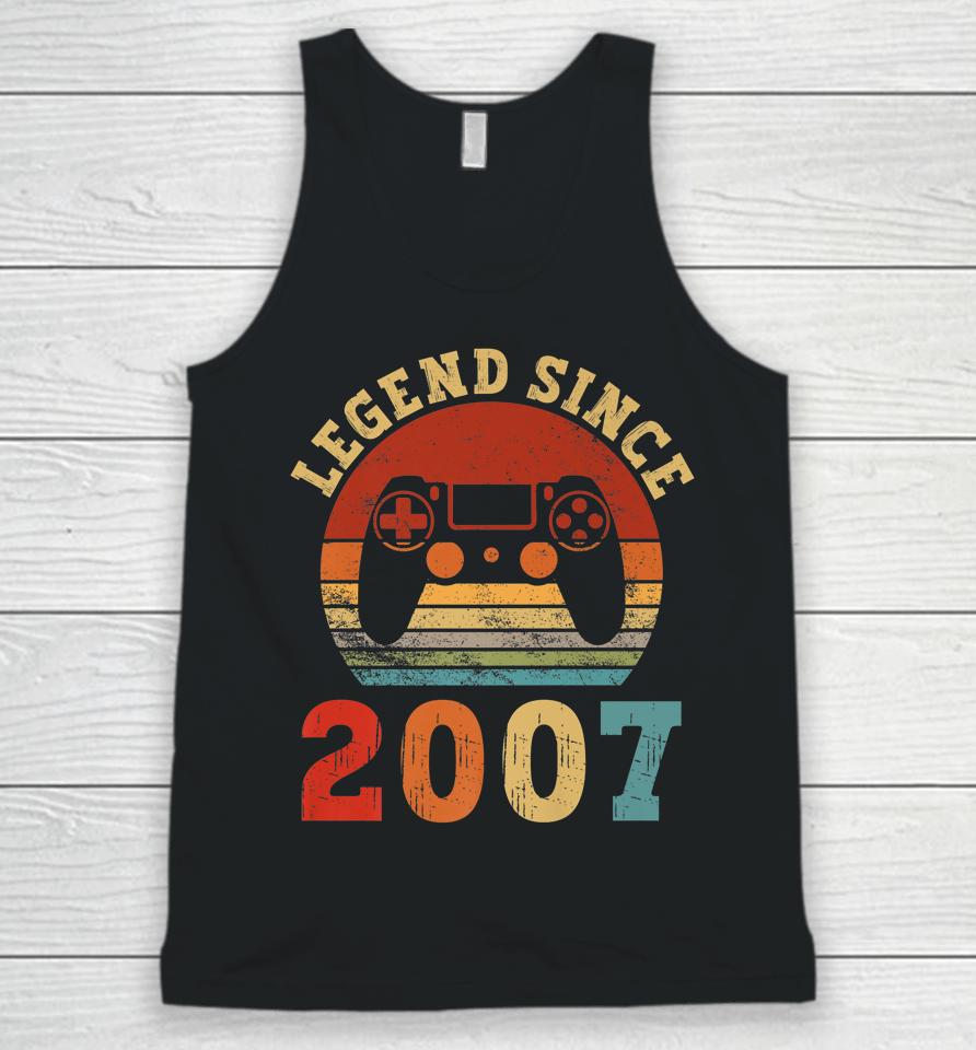Legend Since 2007 15Th Birthday Vintage 15 Years Old Gaming Unisex Tank Top