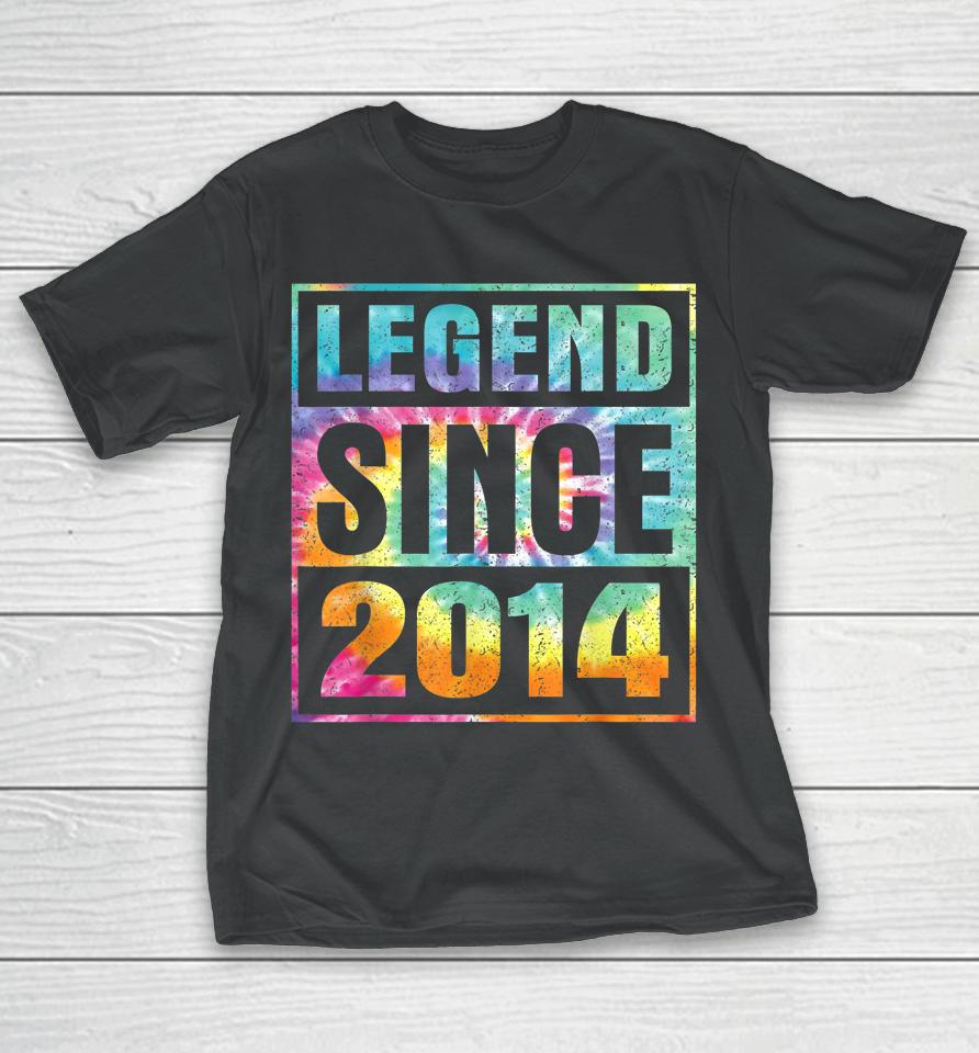 Legend Since 2014 8 Years Old 8Th Birthday Tie Dye T-Shirt