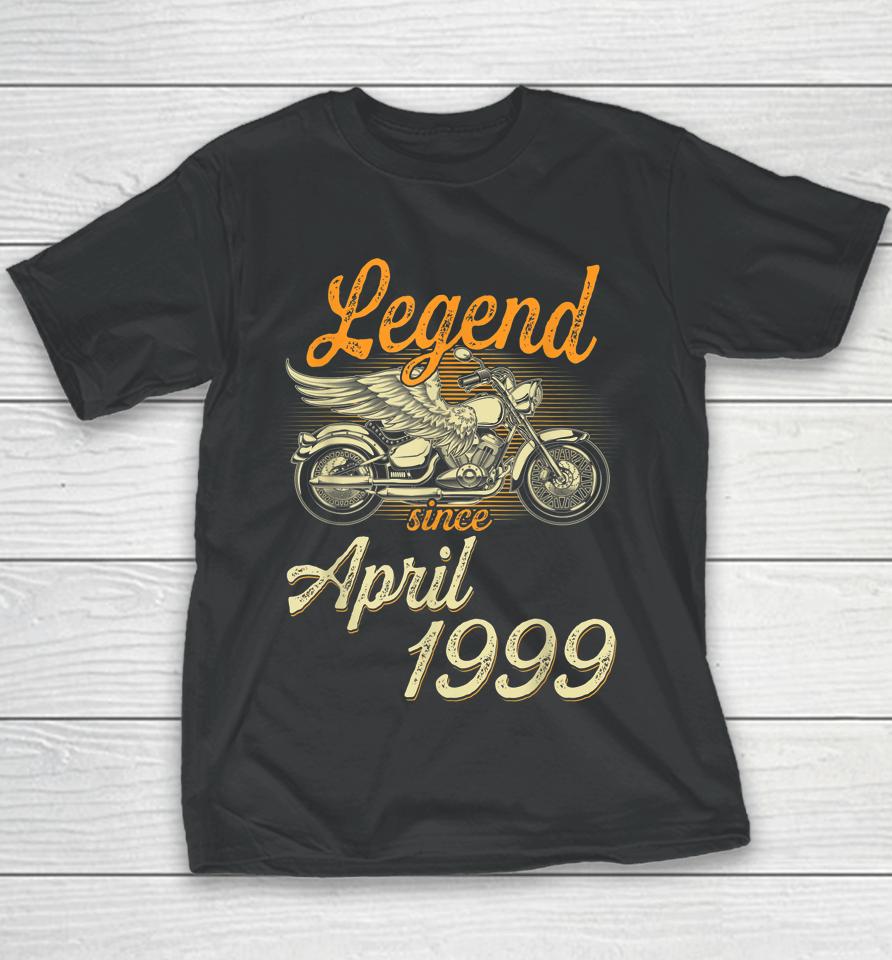 Legend Since April 1999 Age 23Th Birthday Motorcycle Youth T-Shirt