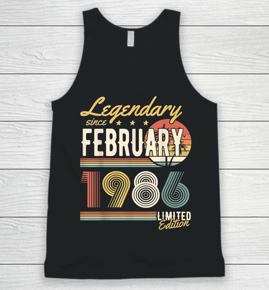 Legendary Since February 1986 Happy Birthday Unisex Tank Top