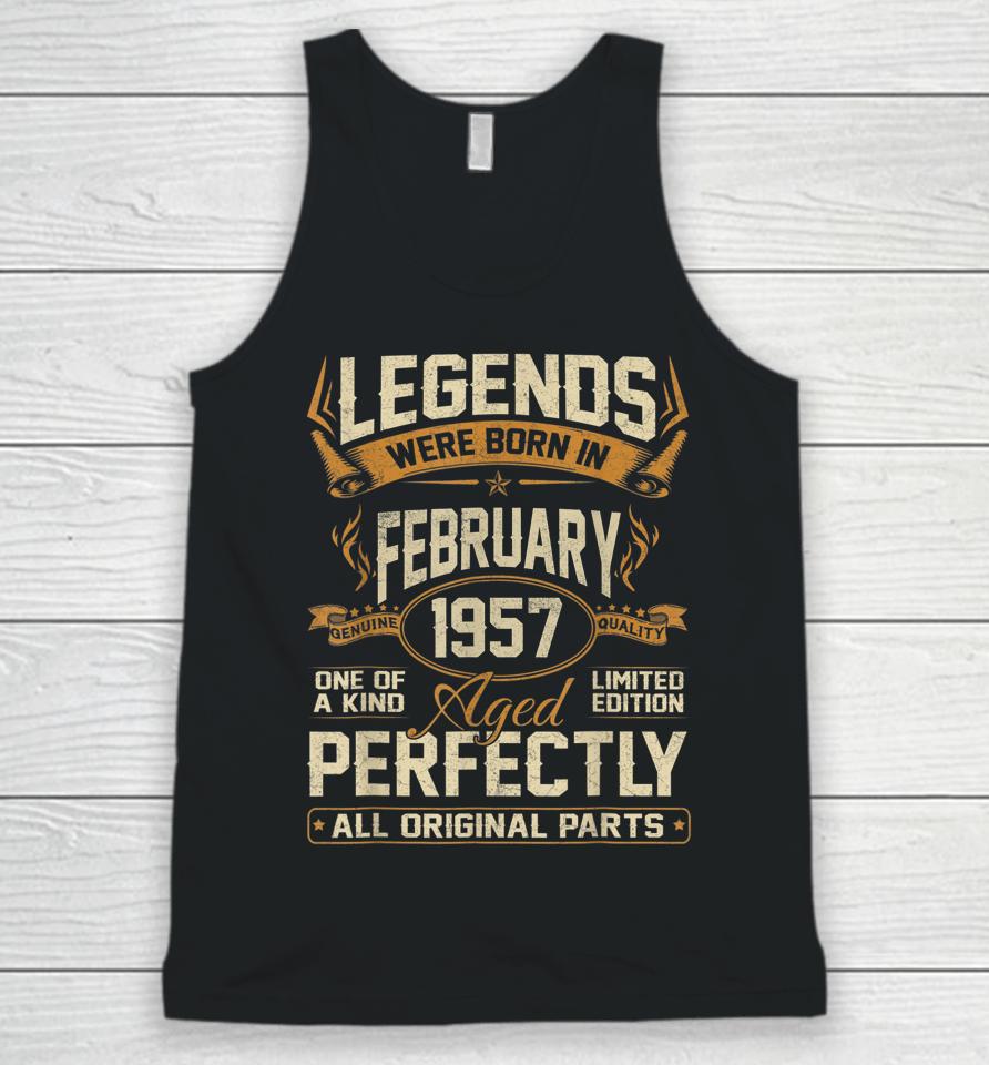 Legends Were Born In February 1957 65Th Birthday Unisex Tank Top
