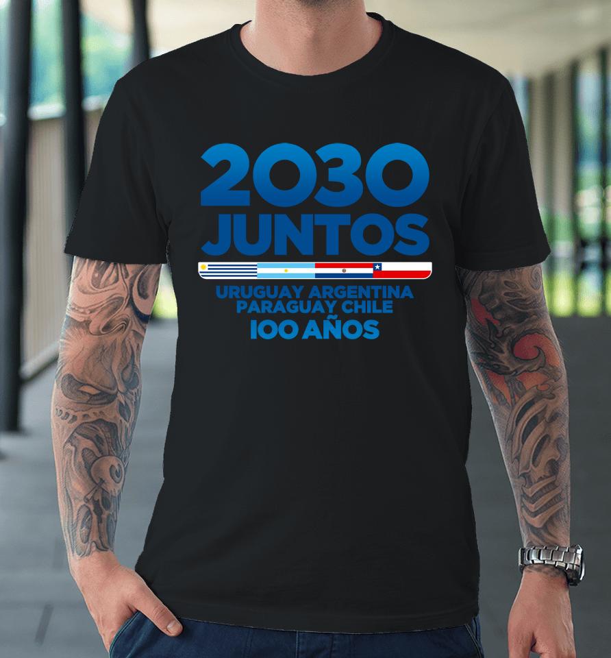 Leo Messi And Argentina Squad Wearing 2030 World Cup Premium T-Shirt