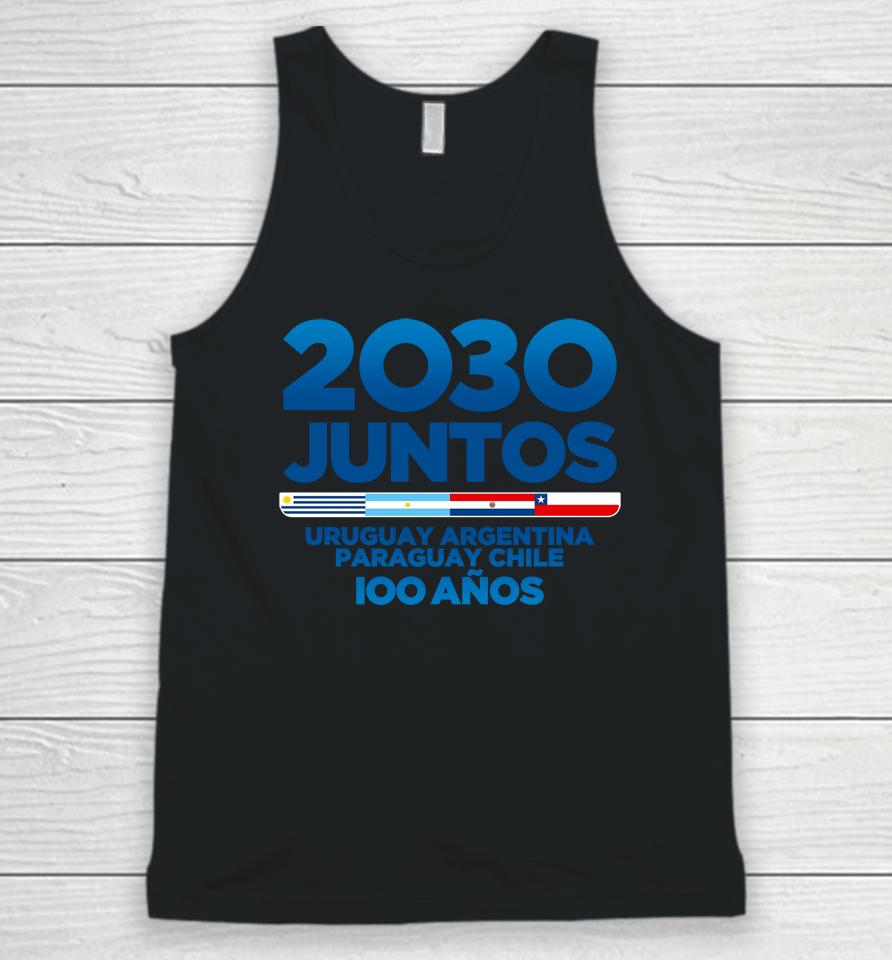 Leo Messi And Argentina Squad Wearing 2030 World Cup Unisex Tank Top
