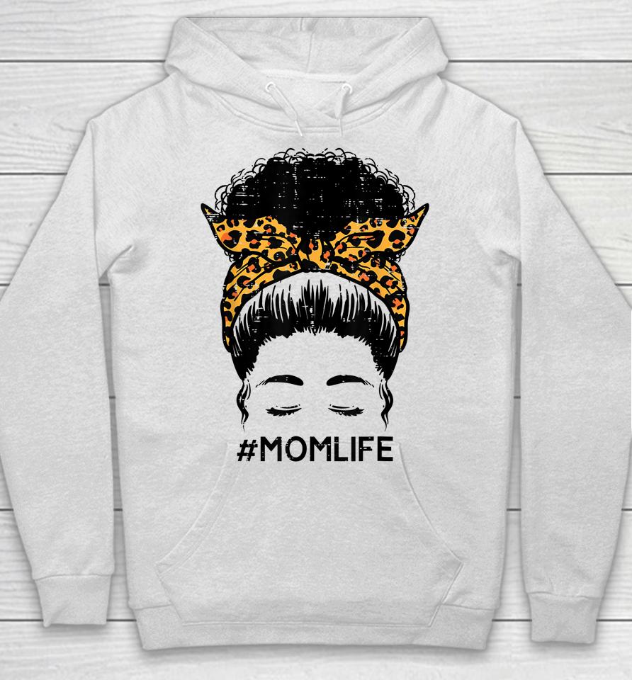 Leopard Black Woman Mom Life Mothers Day African Mama Hoodie