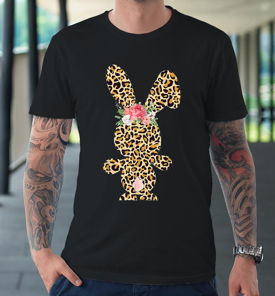 Leopard Bunny Rabbit Happy Easter Day Premium T-Shirt