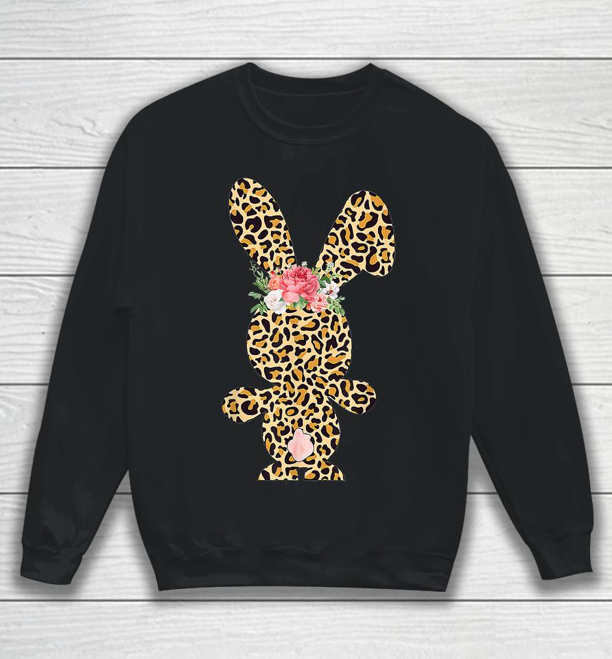 Leopard Bunny Rabbit Happy Easter Day Sweatshirt