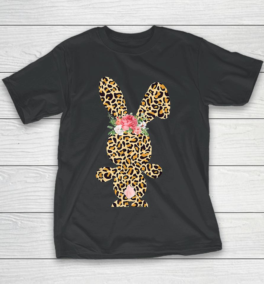 Leopard Bunny Rabbit Happy Easter Day Youth T-Shirt