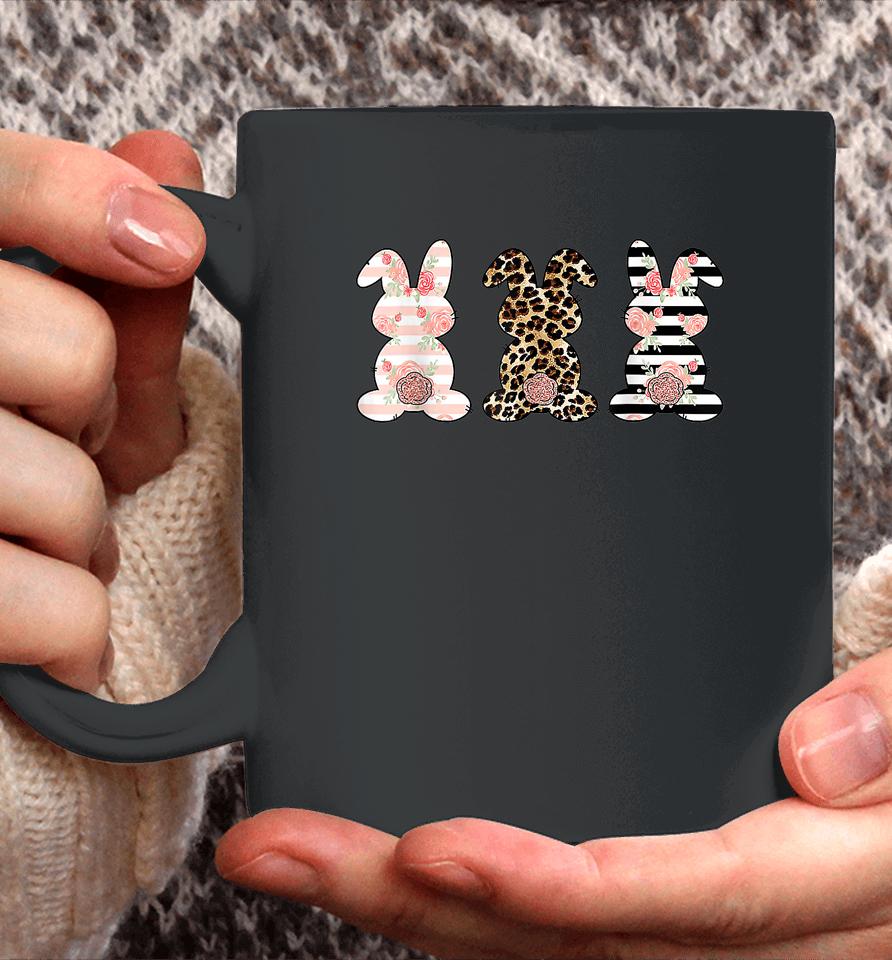 Leopard Easter Bunny Rabbit Trio Cute Easter Day Coffee Mug