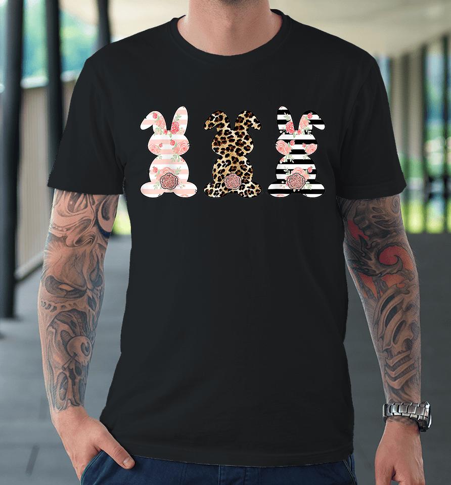 Leopard Easter Bunny Rabbit Trio Cute Easter Day Premium T-Shirt