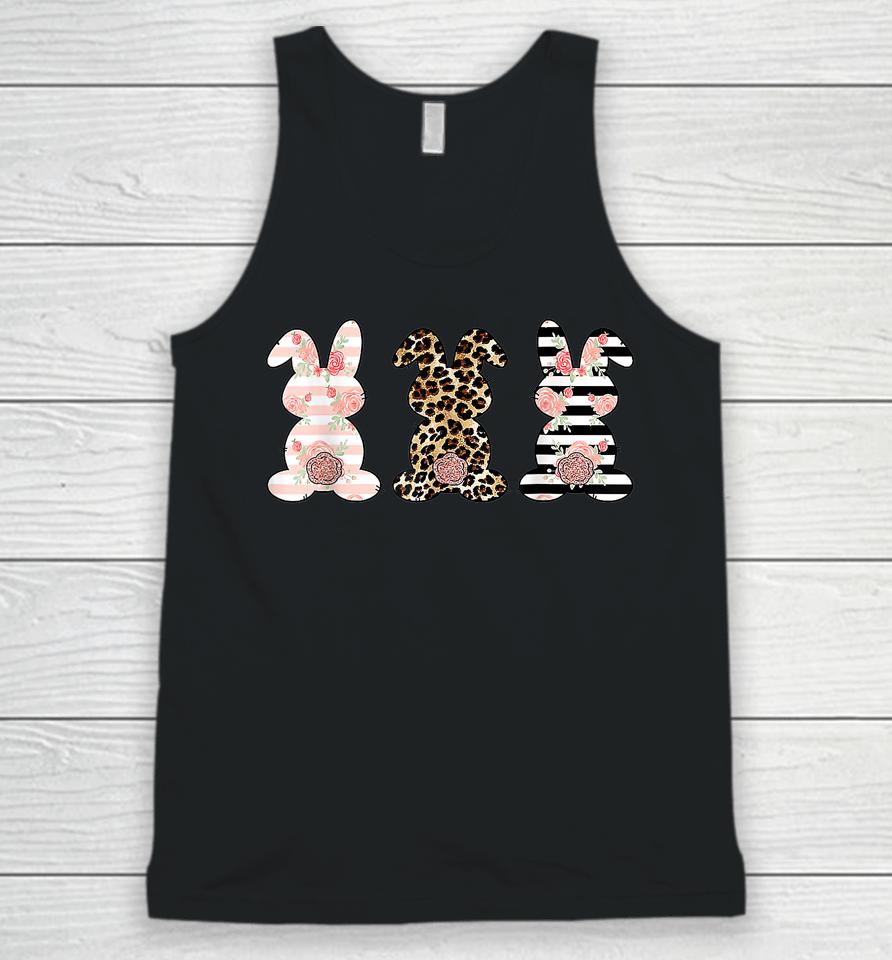 Leopard Easter Bunny Rabbit Trio Cute Easter Day Unisex Tank Top