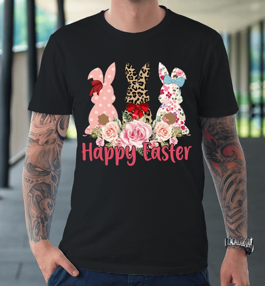 Leopard Easter Bunny Rabbit Trio Cute Easter Premium T-Shirt