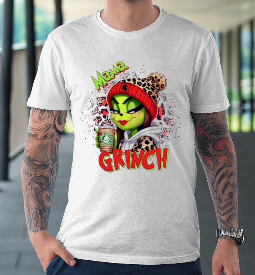 Leopard Mama Grinch Merry Christmas Premium T-Shirt