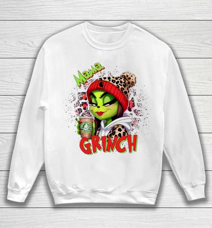 Leopard Mama Grinch Merry Christmas Sweatshirt