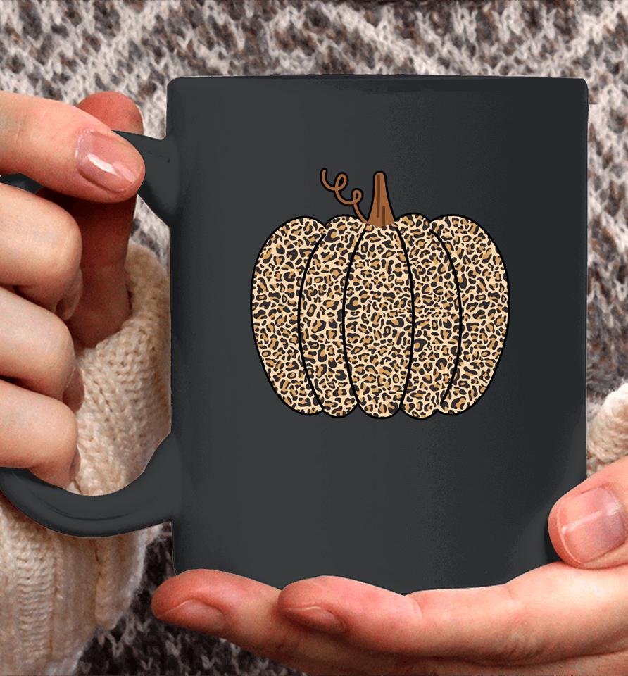 Leopard Pumpkin Print Halloween Thanksgiving Coffee Mug