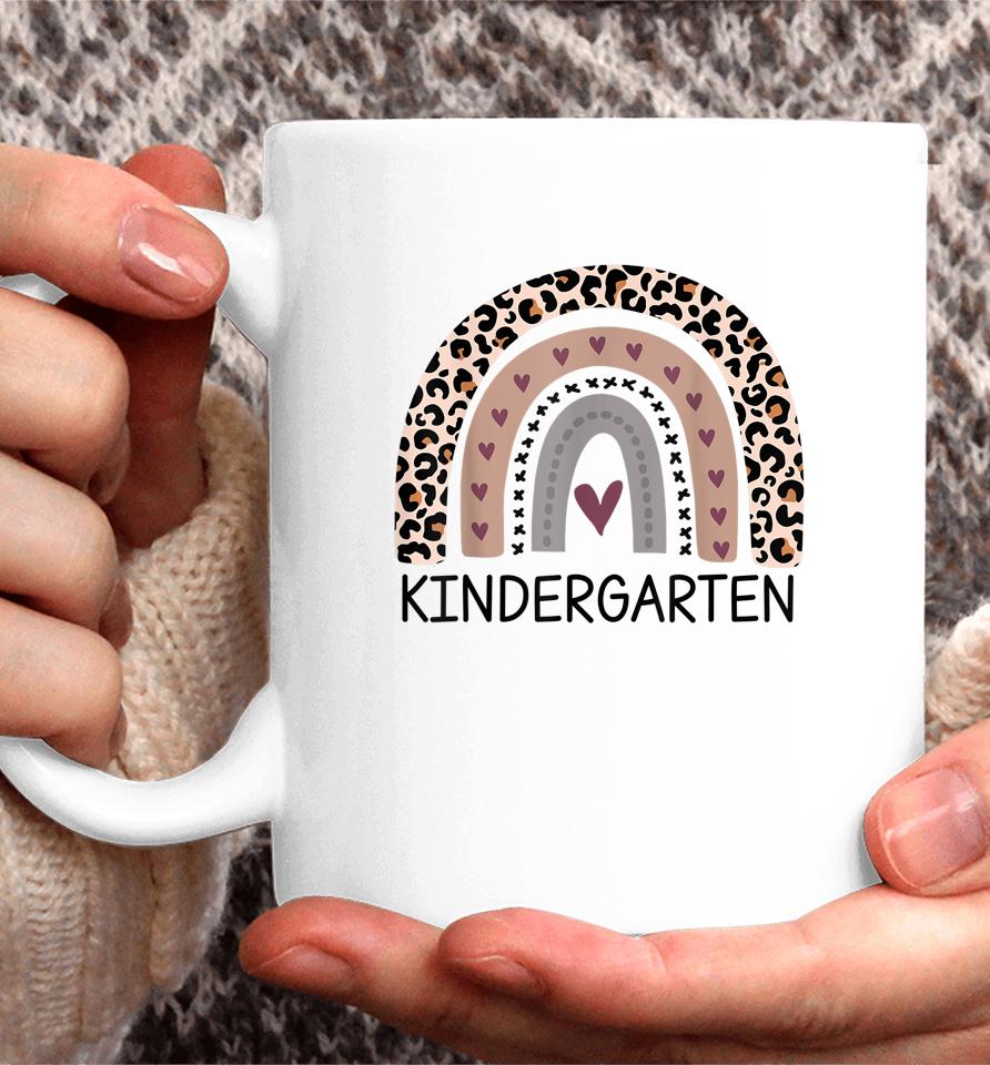 Leopard Rainbow Kindergarten Teacher First Day Of School Coffee Mug