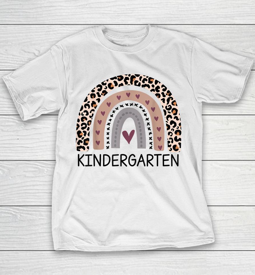 Leopard Rainbow Kindergarten Teacher First Day Of School Youth T-Shirt