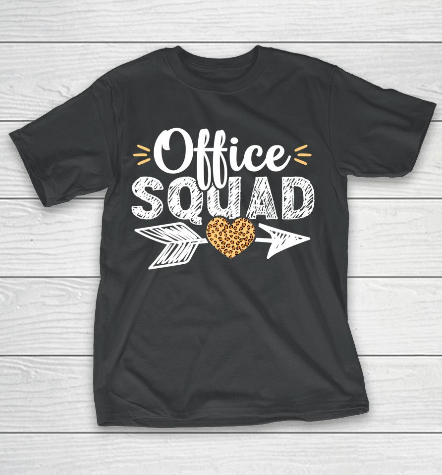 Leopard School Secretary Office Squad Clerk Appreciation T-Shirt