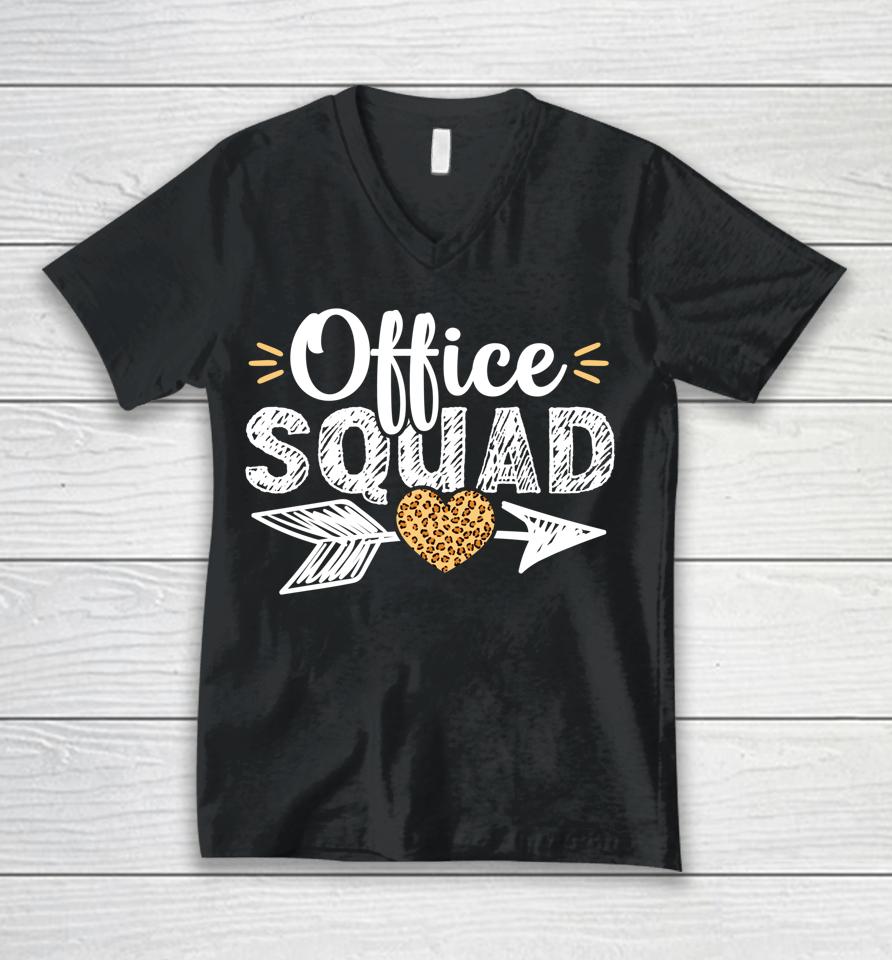 Leopard School Secretary Office Squad Clerk Appreciation Unisex V-Neck T-Shirt