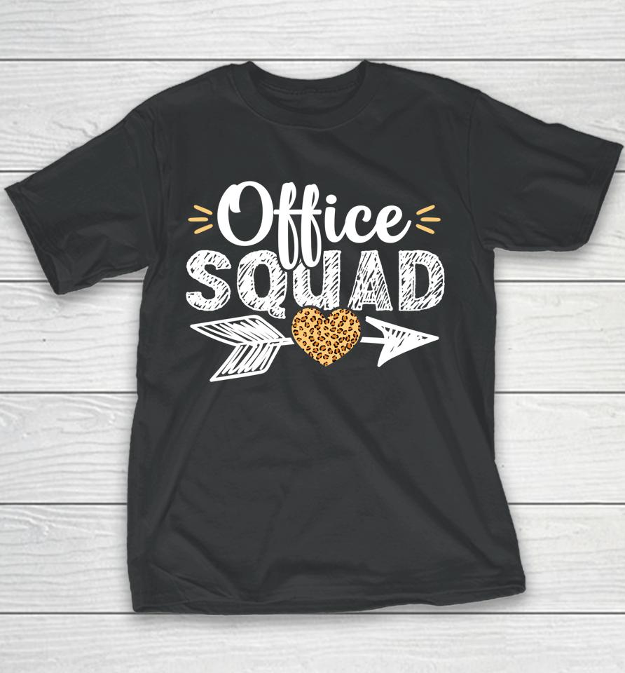 Leopard School Secretary Office Squad Clerk Appreciation Youth T-Shirt