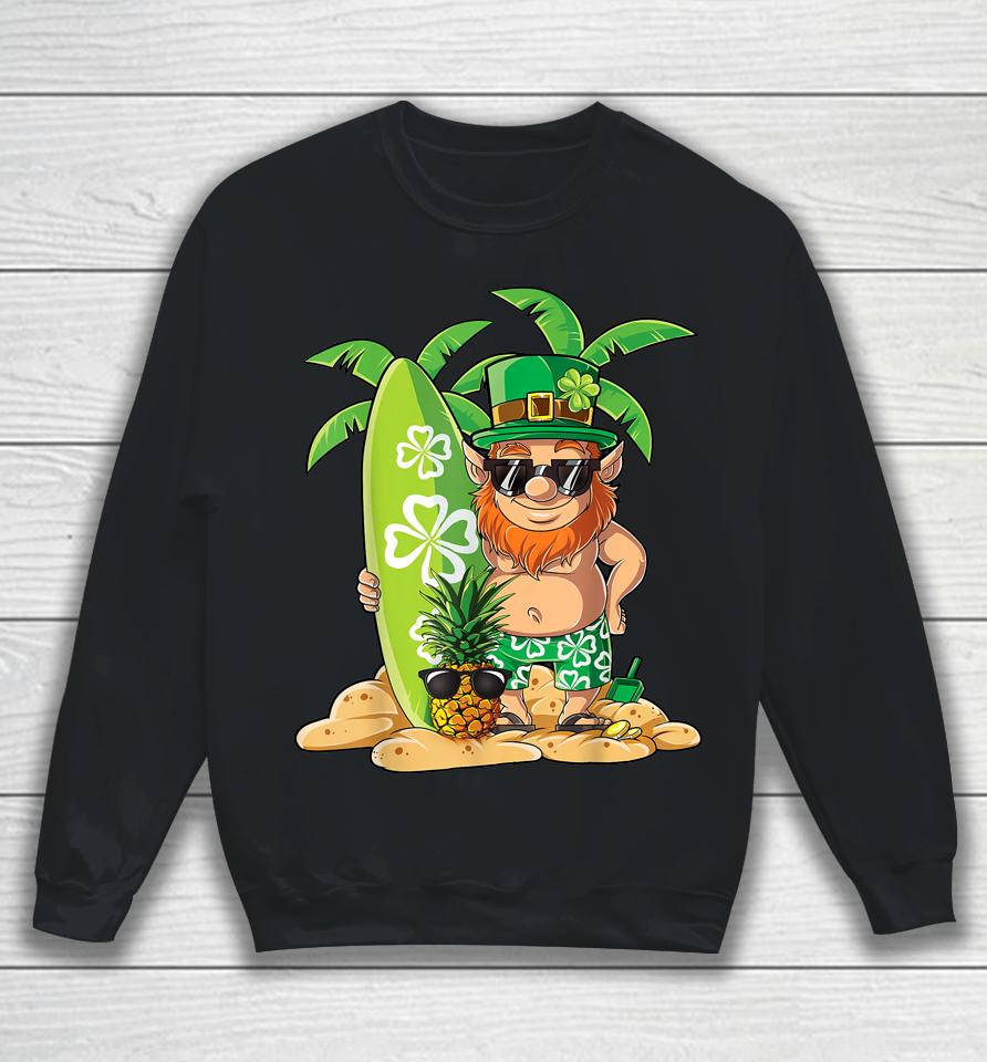 Leprechaun Hawaiian Surfing St Patrick's Day Hawaii Sweatshirt