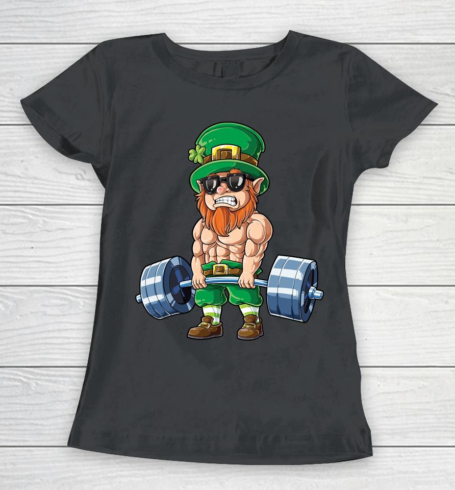 Leprechaun St Patrick's Day Weightlifting Deadlift Fitness Women T-Shirt