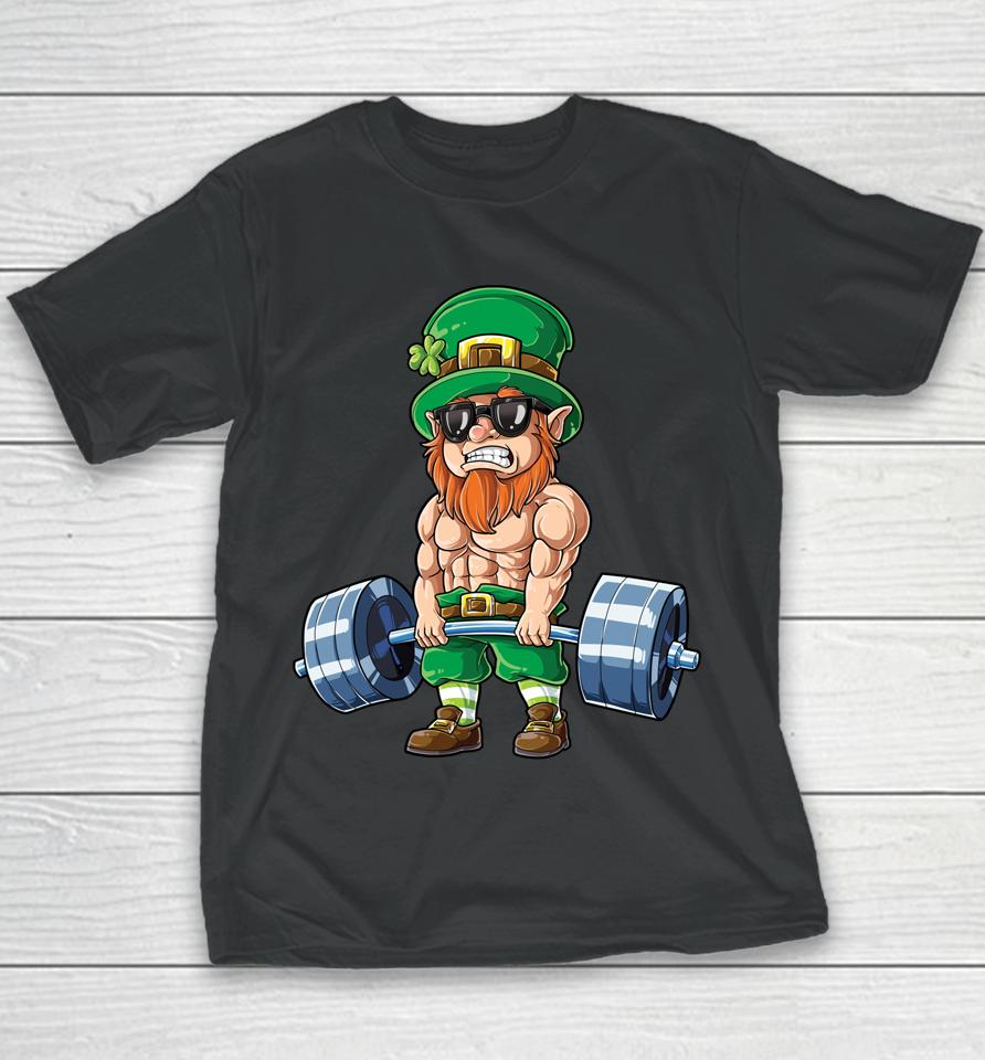Leprechaun St Patrick's Day Weightlifting Deadlift Fitness Youth T-Shirt