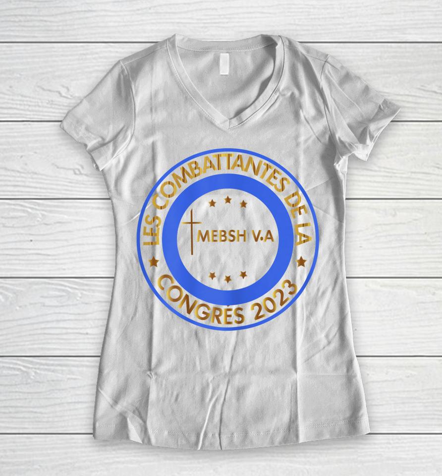 Les Combattanttes De La Congres 2023 Women V-Neck T-Shirt