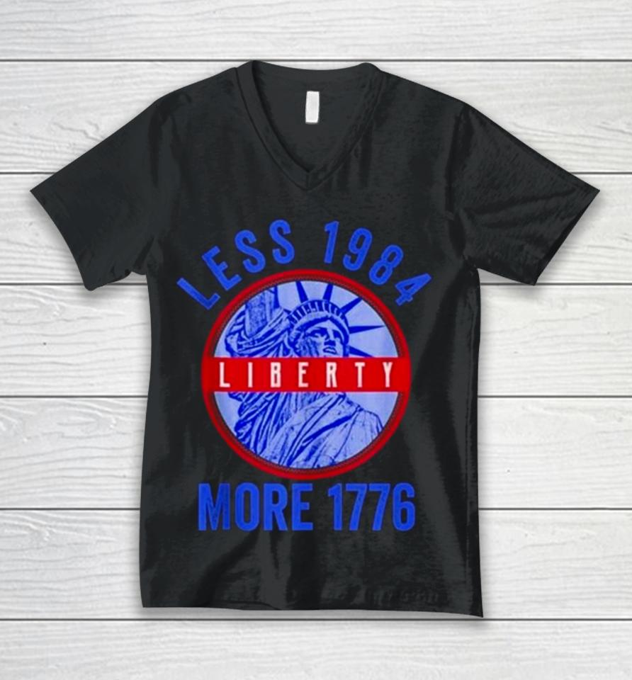 Less 1984 More 1776 Statue Of Liberty Patriotic Freedom Unisex V-Neck T-Shirt