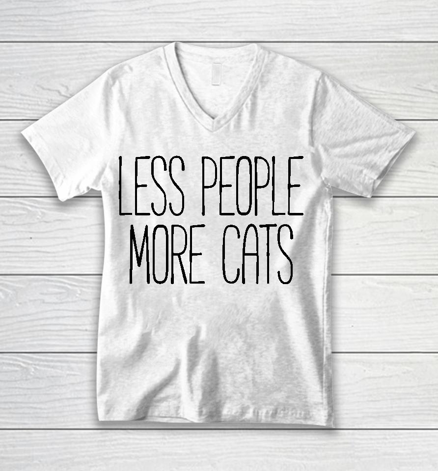 Less People More Cats Unisex V-Neck T-Shirt