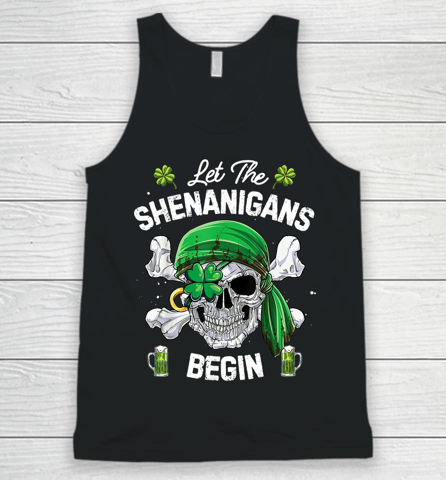 Let The Shenanigans Begin Pirate St Patrick's Day Unisex Tank Top