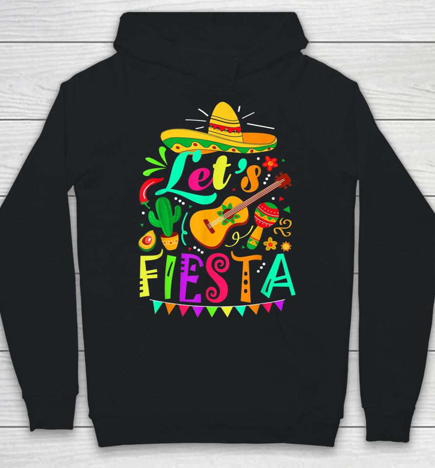 Let's Fiesta Cinco De Mayo Mexican Guitar Cactus Hoodie
