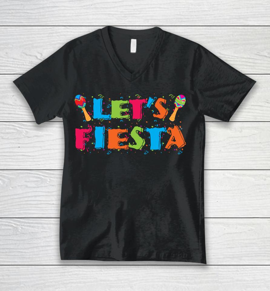 Let's Fiesta Cinco De Mayo Party Gift Unisex V-Neck T-Shirt