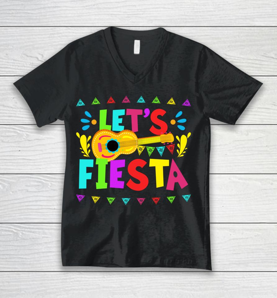 Let's Fiesta Mexican Cinco De Mayo Party Unisex V-Neck T-Shirt
