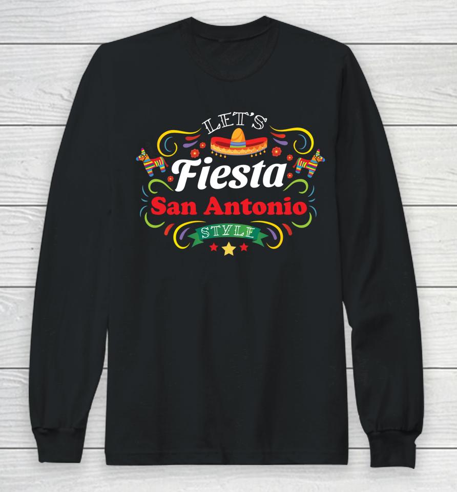Let's Fiesta Shirt Drinking Party San Antonio Cinco De Mayo Long Sleeve T-Shirt