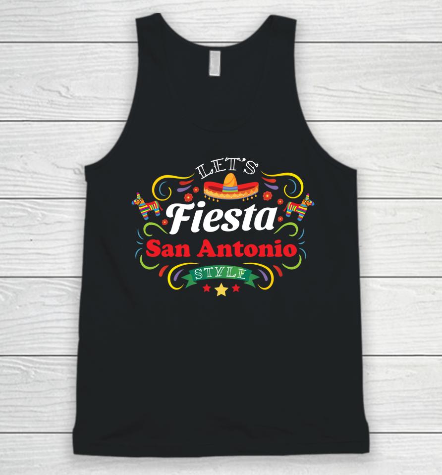 Let's Fiesta Shirt Drinking Party San Antonio Cinco De Mayo Unisex Tank Top