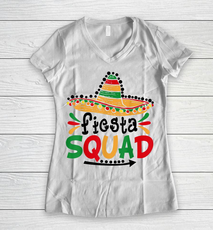 Let's Fiesta Squad Cinco De Mayo 5Th May Mexican Women V-Neck T-Shirt