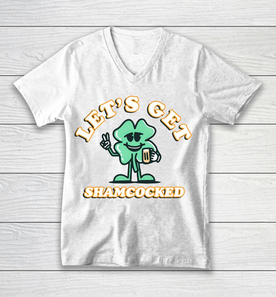 Let's Get Shamrocked St Patrick's Day Unisex V-Neck T-Shirt