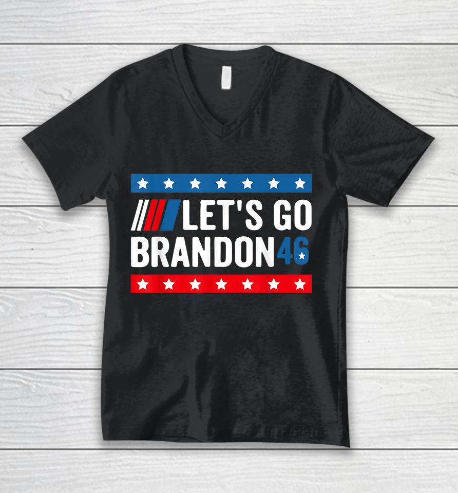 Let's Go Brandon 46 Unisex V-Neck T-Shirt