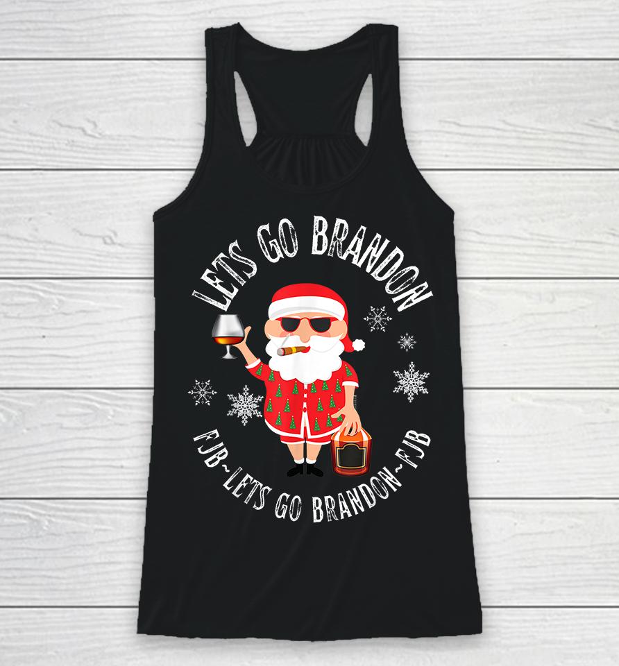 Let's Go Brandon Christmas Eve Holiday Santa Racerback Tank