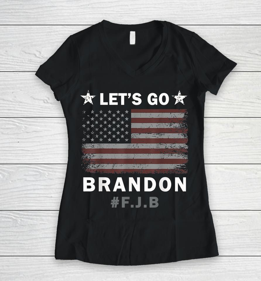 Let's Go Brandon #Fjb Women V-Neck T-Shirt