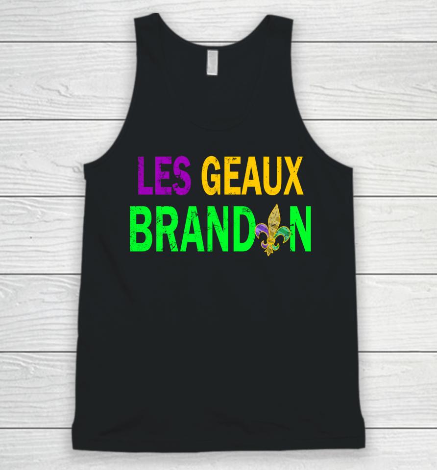 Let's Go Brandon Funny Les Geaux Brandon Mardi Gras Unisex Tank Top