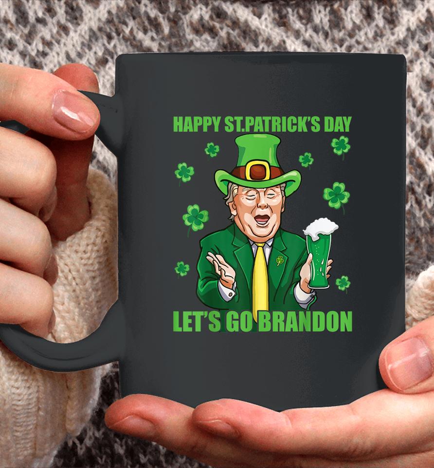 Let's Go Brandon Shamrock Happy St Patrick's Day Trump Beer Coffee Mug