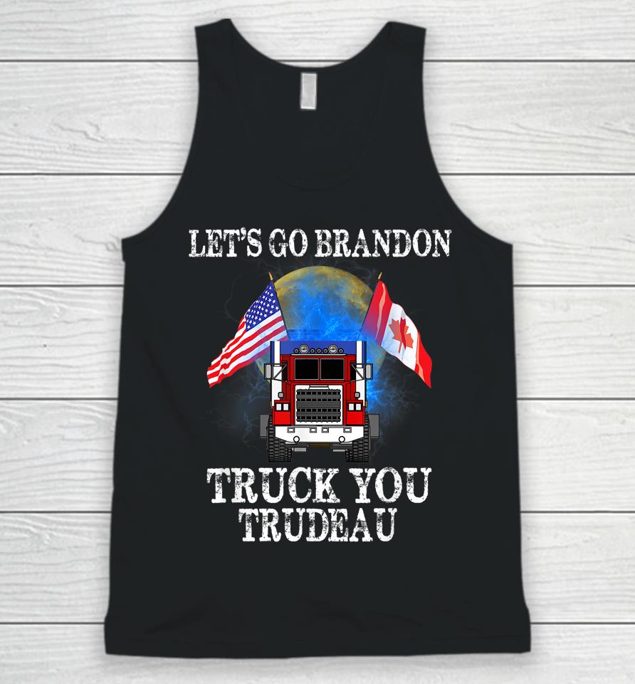 Lets Go Brandon Truck You Trudeau Usa Canada Flag Truckers Vintage Unisex Tank Top