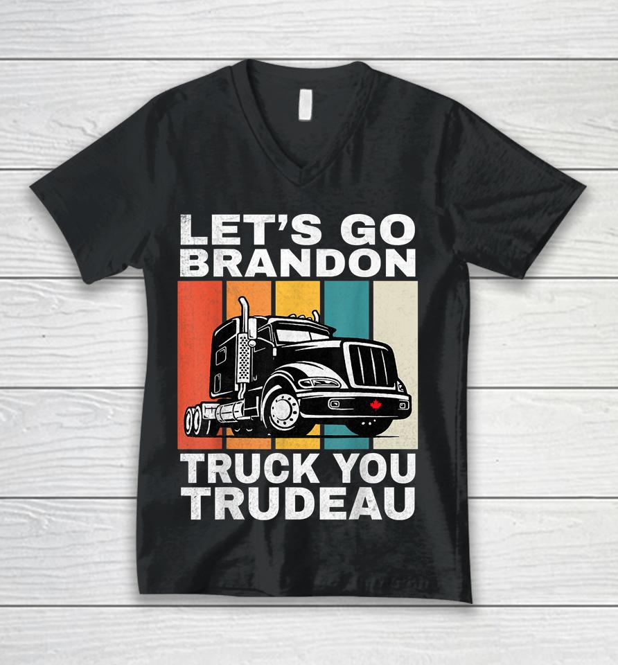 Let's Go Brannon Fun Truck You Trudeau Freedom Convoy 2022 Unisex V-Neck T-Shirt