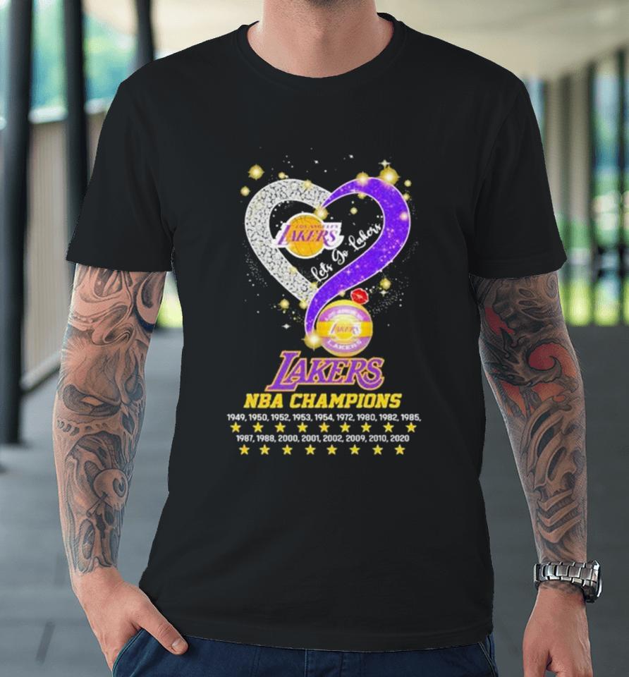 Let’s Go Los Angeles Lakers Nba Champions 1949 2020 Diamond Heart Premium T-Shirt