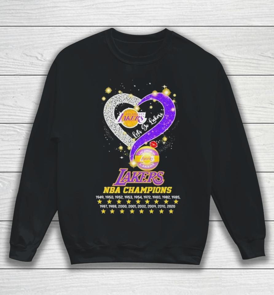 Let’s Go Los Angeles Lakers Nba Champions 1949 2020 Diamond Heart Sweatshirt